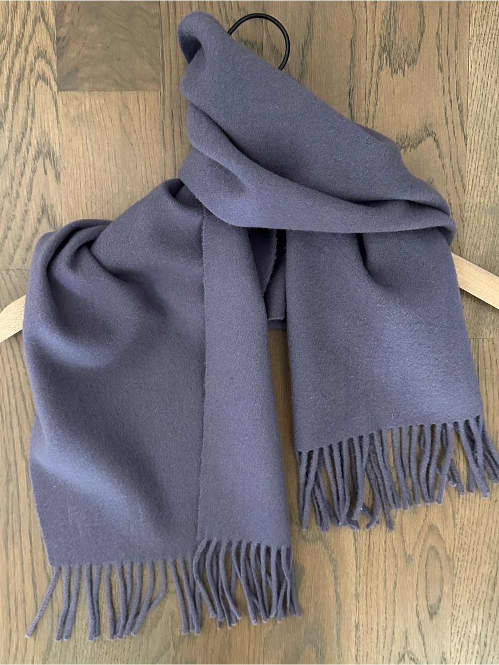 Vintage Laura Ashley Made in England Oblong Lambswool Scarf Dusty Purple 58"l